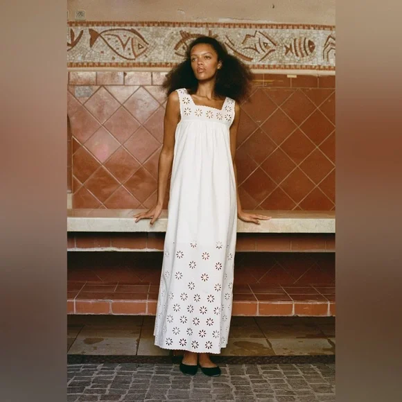 Posse Riviera Cecilia Cotton embroidered Maxi Dress - Picture 6 of 16